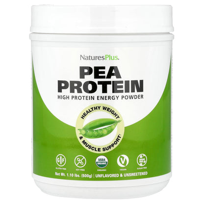 NaturesPlus Pea Protein, Unflavoured, 500 g (1.1 lb)