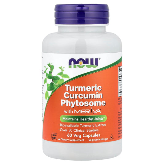 NOW Foods Turmeric Curcumin Phytosome with Meriva, 60 Veg Capsules (500 mg Each)