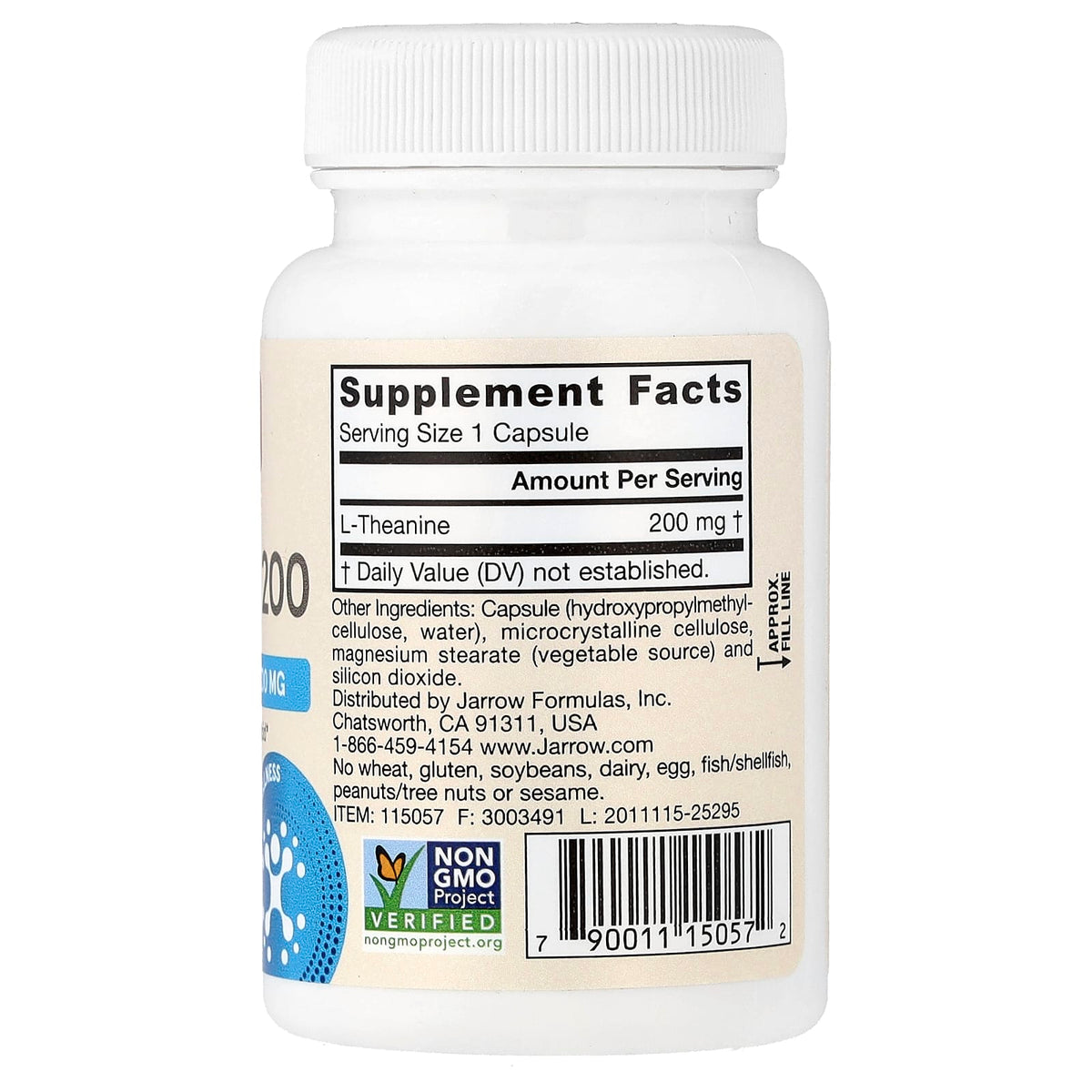 Jarrow Formulas Vegan Theanine 200, 60 Veggie Capsules - view 2