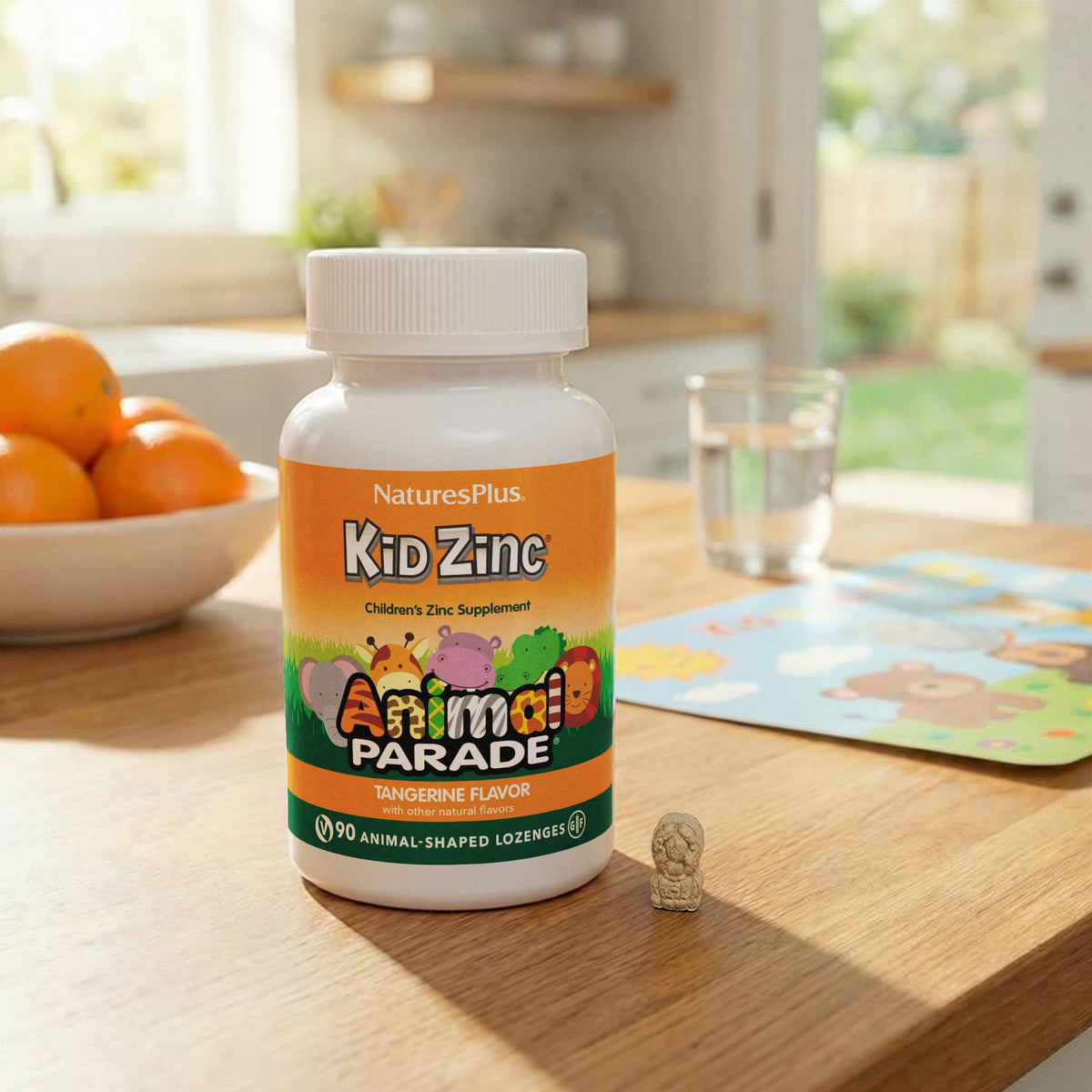 NaturesPlus Animal Parade Kid Zinc Tangerine 90 Animal-Shaped Lozenges - view 5