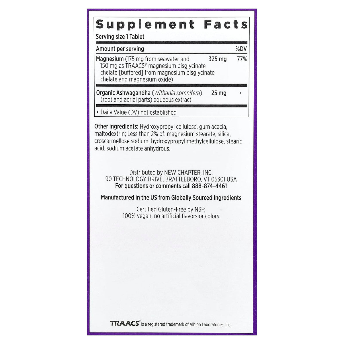 New Chapter Magnesium + Ashwagandha, 90 Vegan Tablets - view 2