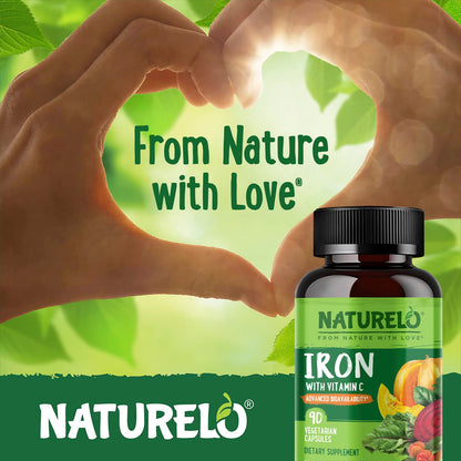 NATURELO Iron with Vitamin C, 90 Vegetarian Capsules - view 5