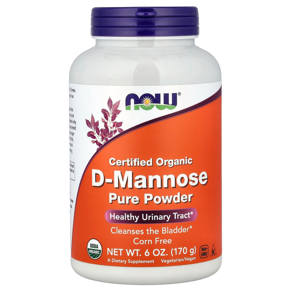 NOW Foods Certified Organic D-Mannose Pure Powder, 6 oz (170 g) - view 3