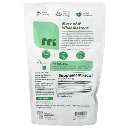 Micro Ingredients Organic Inulin Powder Unflavoured 500 g (1.1 lb) - view 2