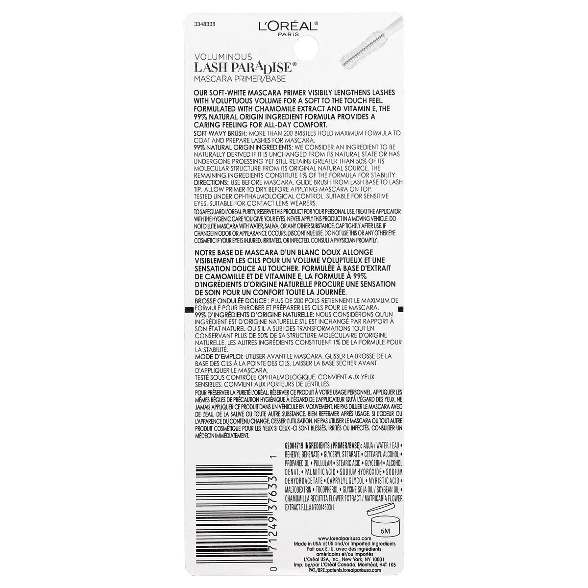 L'Oréal Voluminous Lash Paradise Primer 250 Soft White 8 ml - view 3