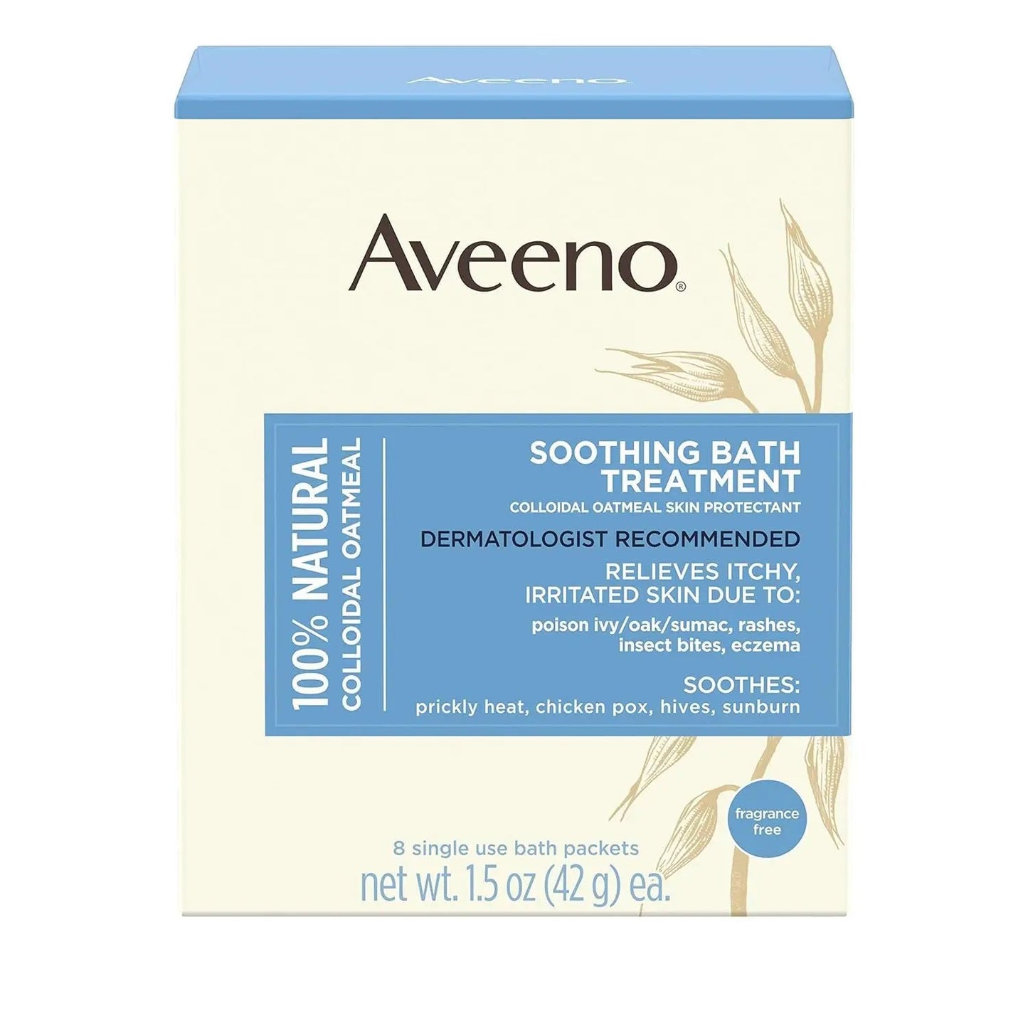 Aveeno 772-0188 Soothing Bath Treatment for Itchy, Irritated Skin, Pack of 8