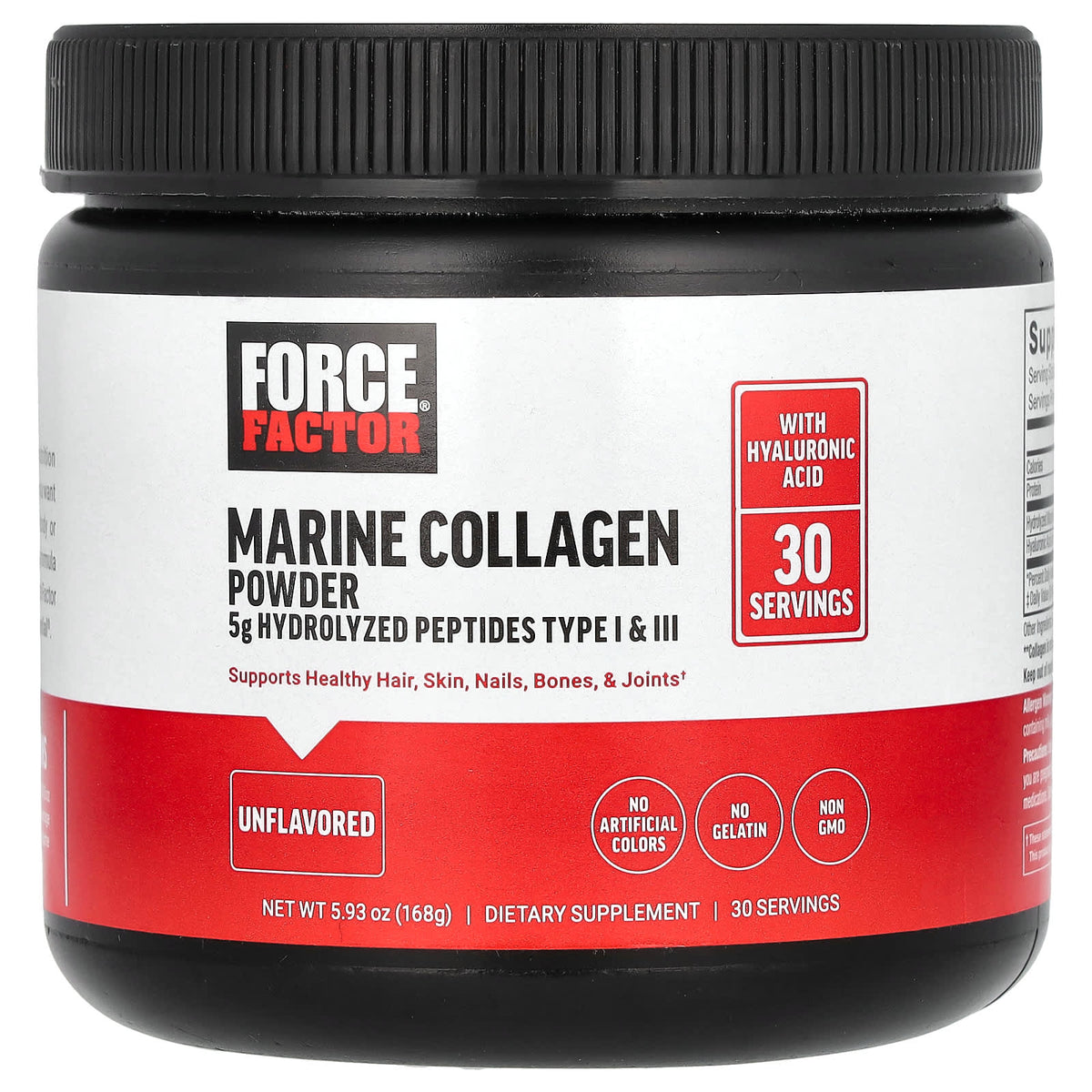 Force Factor Marine Collagen Powder, Unflavoured, 168 g