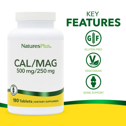 NaturesPlus Cal/Mag, 180 Tablets - view 3