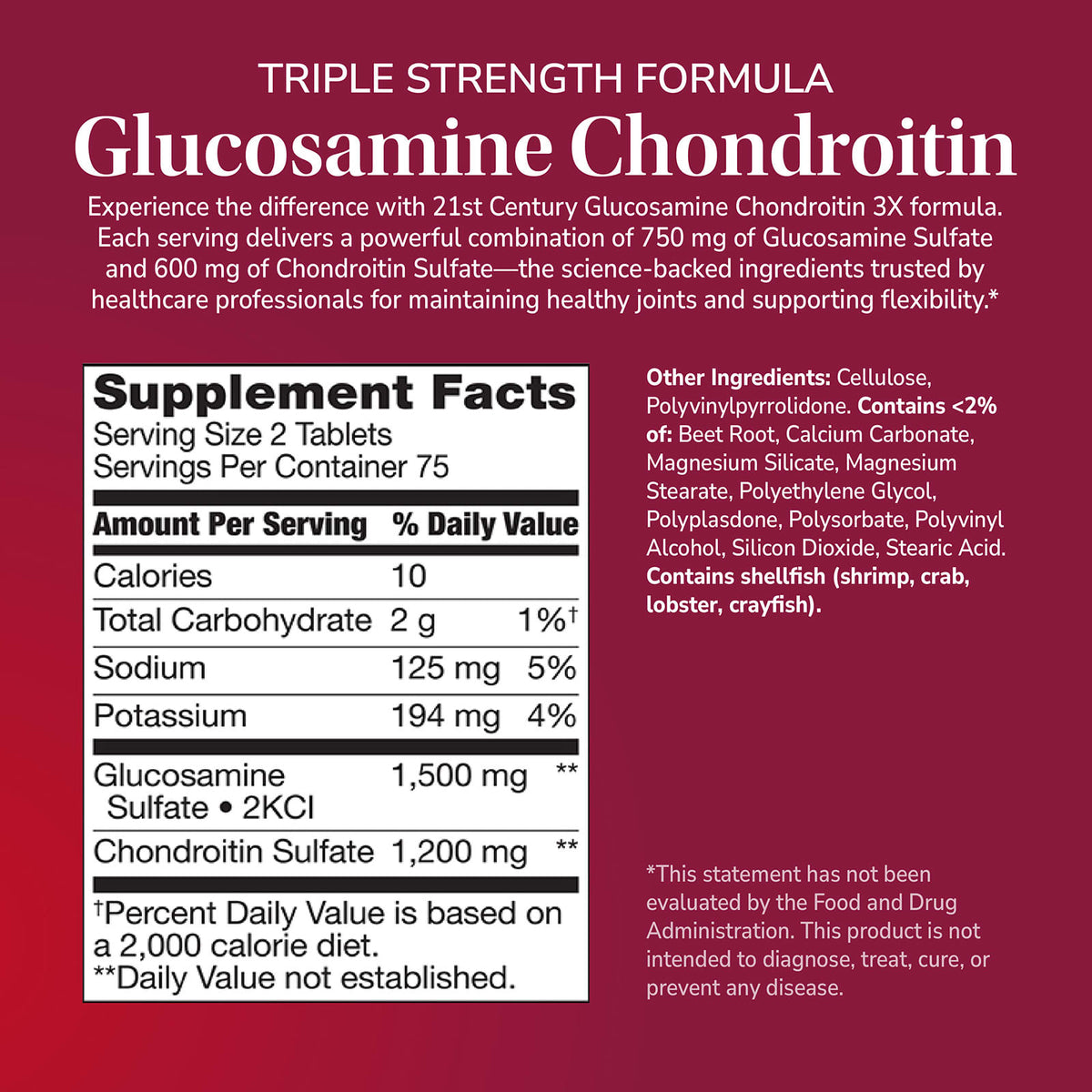 21st Century Glucosamine Chondroitin Triple Strength 150 Tablets - view 4
