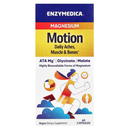 Enzymedica Magnesium Motion, 60 Capsules (350 mg per Capsule)