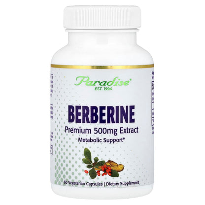 Paradise Herbs Berberine 500 mg, 60 Vegetarian Capsules