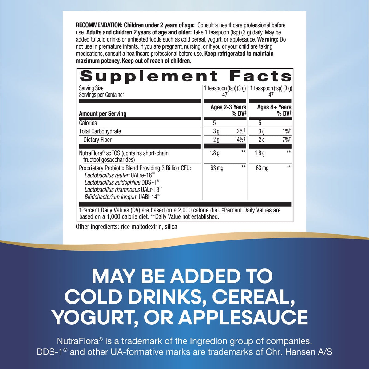 Nature's Way Primadophilus Reuteri Probiotic Powder, 3 Billion CFU, 142 g (5 oz) - view 5