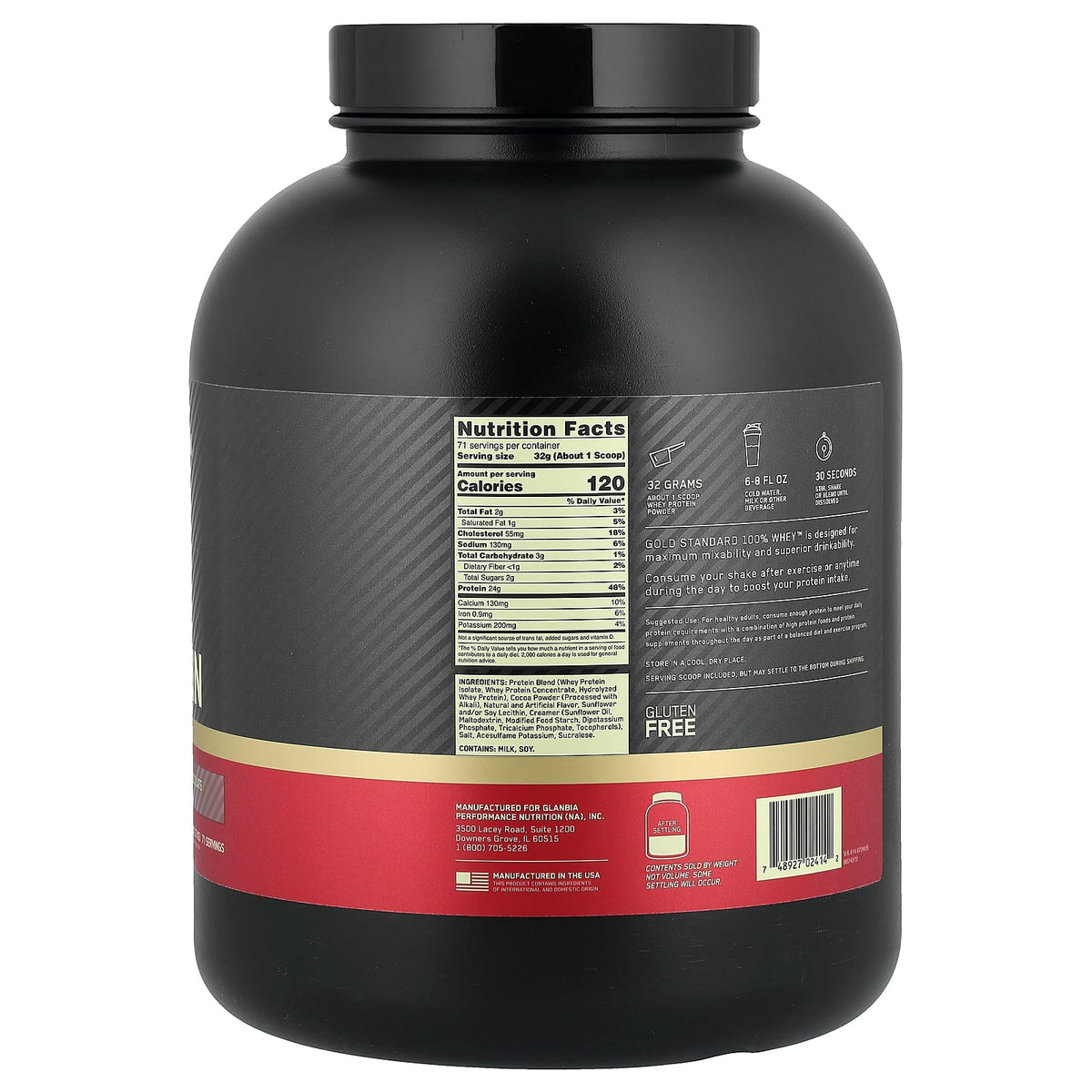 Optimum Nutrition Gold Standard 100% Whey, Extreme Milk Chocolate, 2.27 kg - view 2
