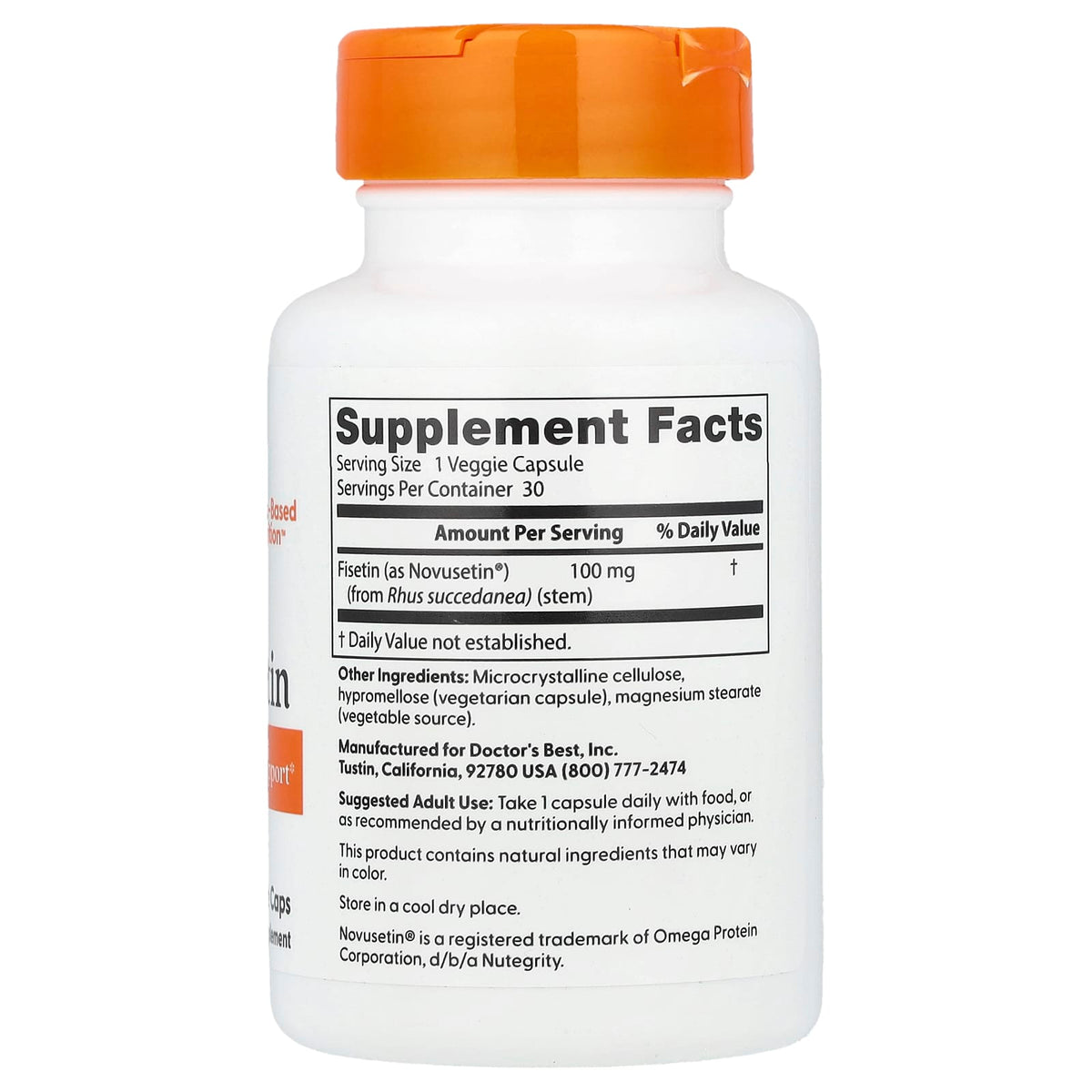 Doctor's Best Fisetin, 100 mg, 30 Veggie Caps - view 2