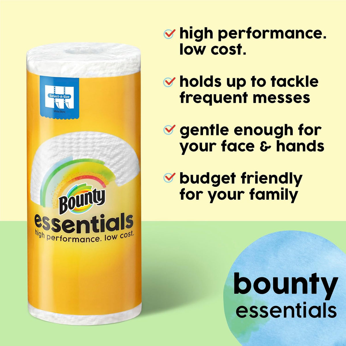 Bounty Essentials Select-A-Size Paper Towels, 2 Triple Rolls — alternate product view