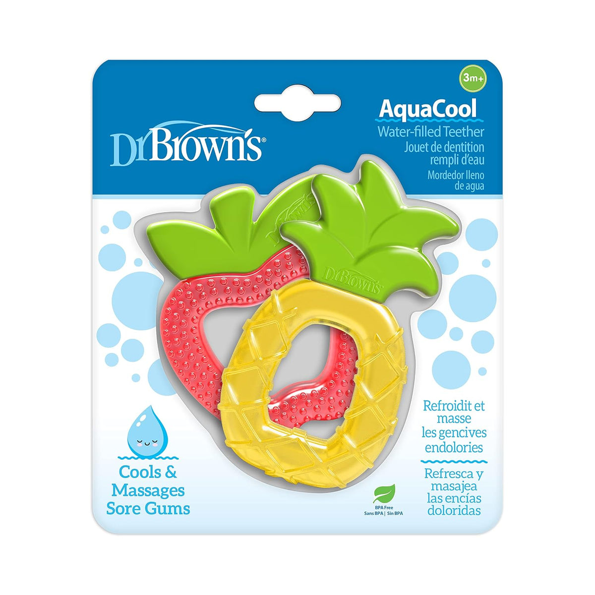 Dr. Brown's AquaCool Water-Filled Teethers, Apple and Pineapple, 3m+, Pack of 2 - view 3
