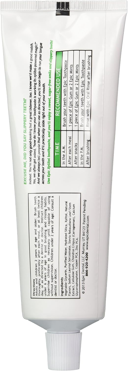 Epic Dental Kid Safe Xylitol Spearmint Toothpaste, Fluoride-Free 4.9 oz - view 2