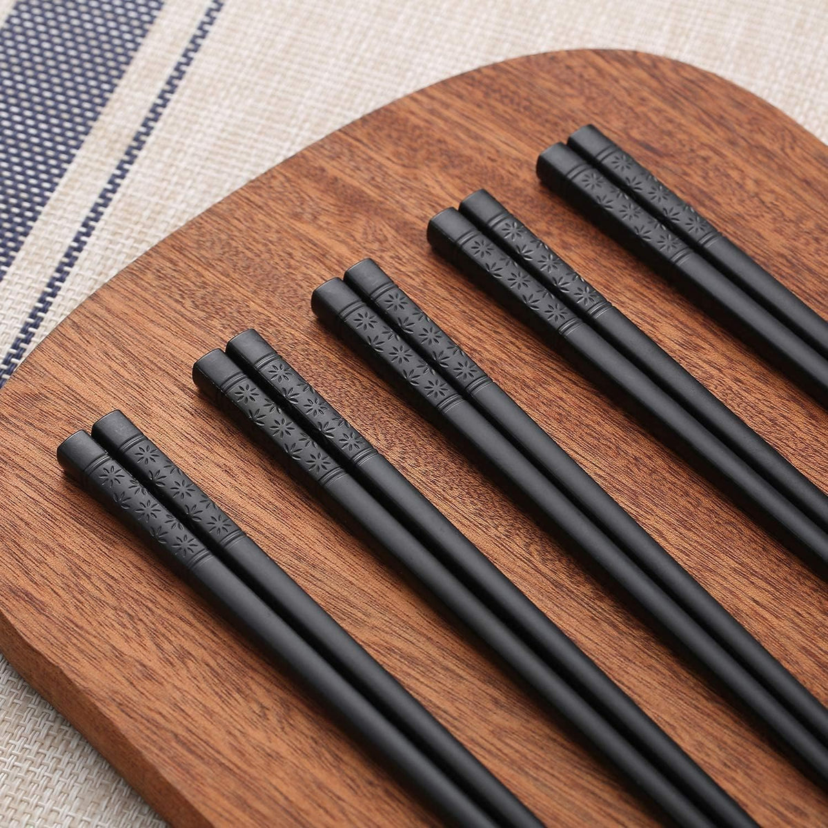 HIWARE Fiberglass Chopsticks, 10 Pairs, 9.5 Inches, Black - view 3
