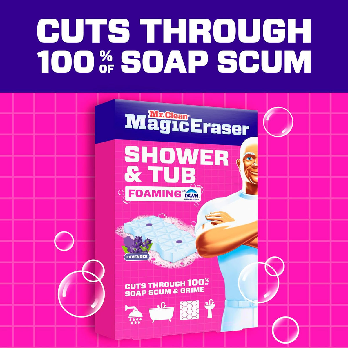 Mr. Clean Magic Eraser Shower & Tub Sponges, Lavender, 8 Count - view 2
