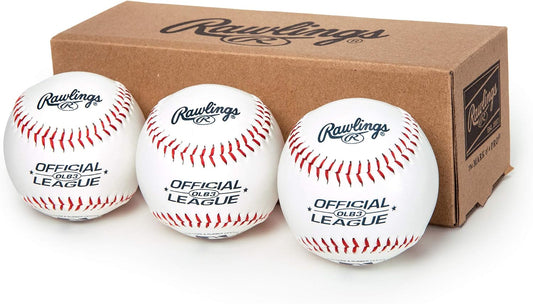Rawlings Official League Practice Baseballs OLB3, Youth 8U, Pack of 3