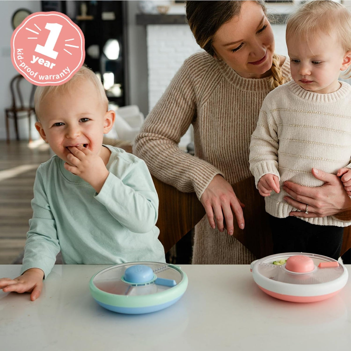 GoBe Kids Small Snack Spinner Slide, 4 Compartment Dispenser with Lid - view 6