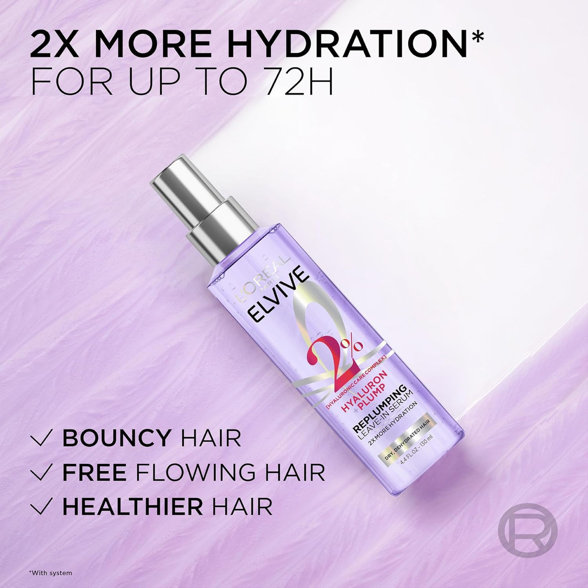 L'Oreal Paris Elvive Hyaluron Plump Replumping Hair Serum, 4.4 fl oz - view 5
