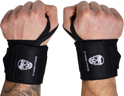 Gymreapers Weightlifting Wrist Wraps 18 Inch, Black