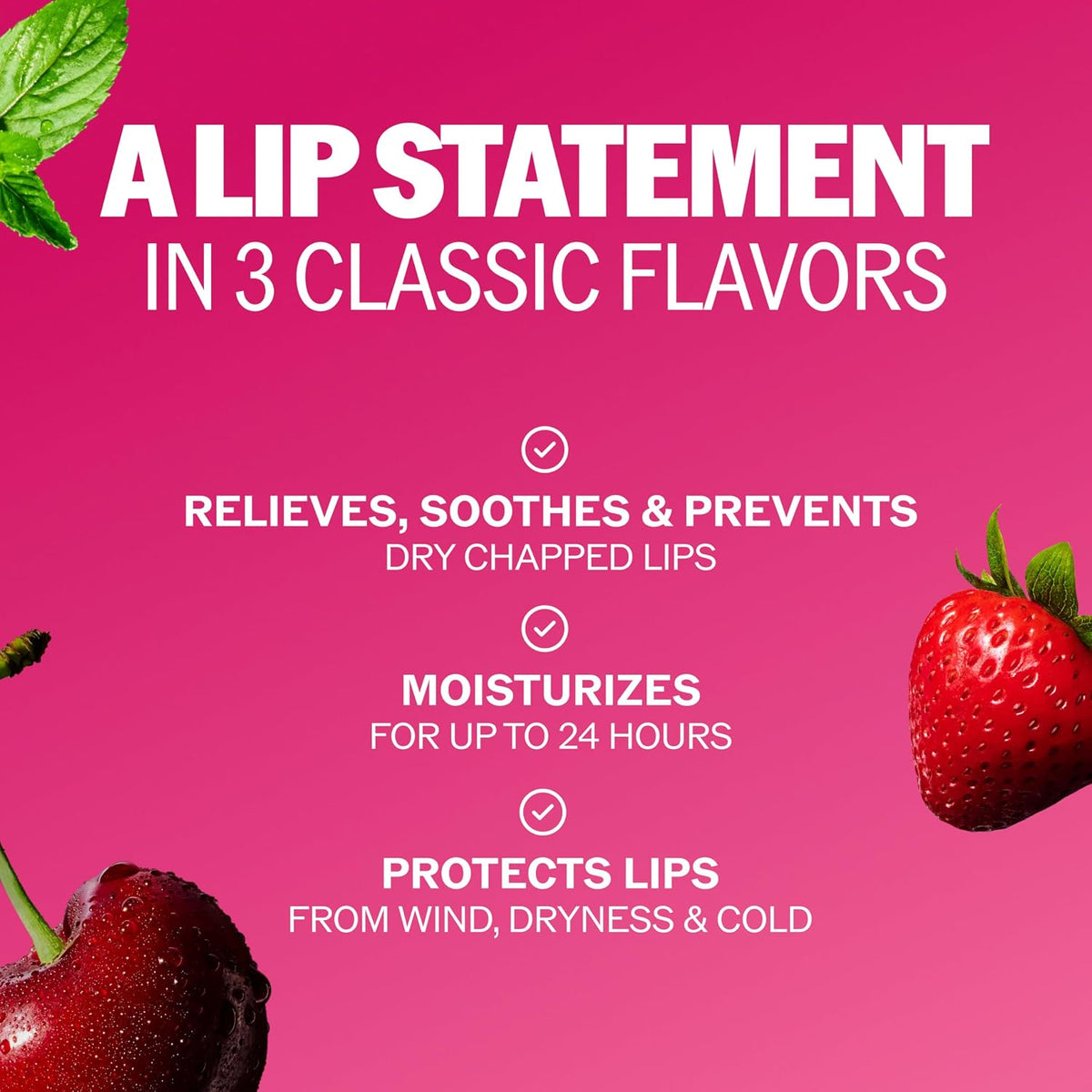 ChapStick Classic Lip Balm Variety Pack, Cherry, Strawberry & Spearmint - view 5