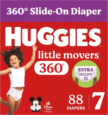 Huggies Little Movers HuggFit 360 Nappy Pants, Size 7, 88 Count