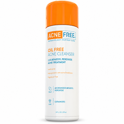 AcneFree Oil Free Acne Cleanser 2.5% Benzoyl Peroxide 8 fl oz