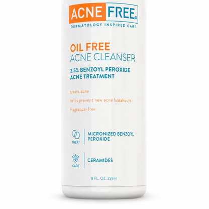 AcneFree Oil Free Acne Cleanser 2.5% Benzoyl Peroxide 8 fl oz