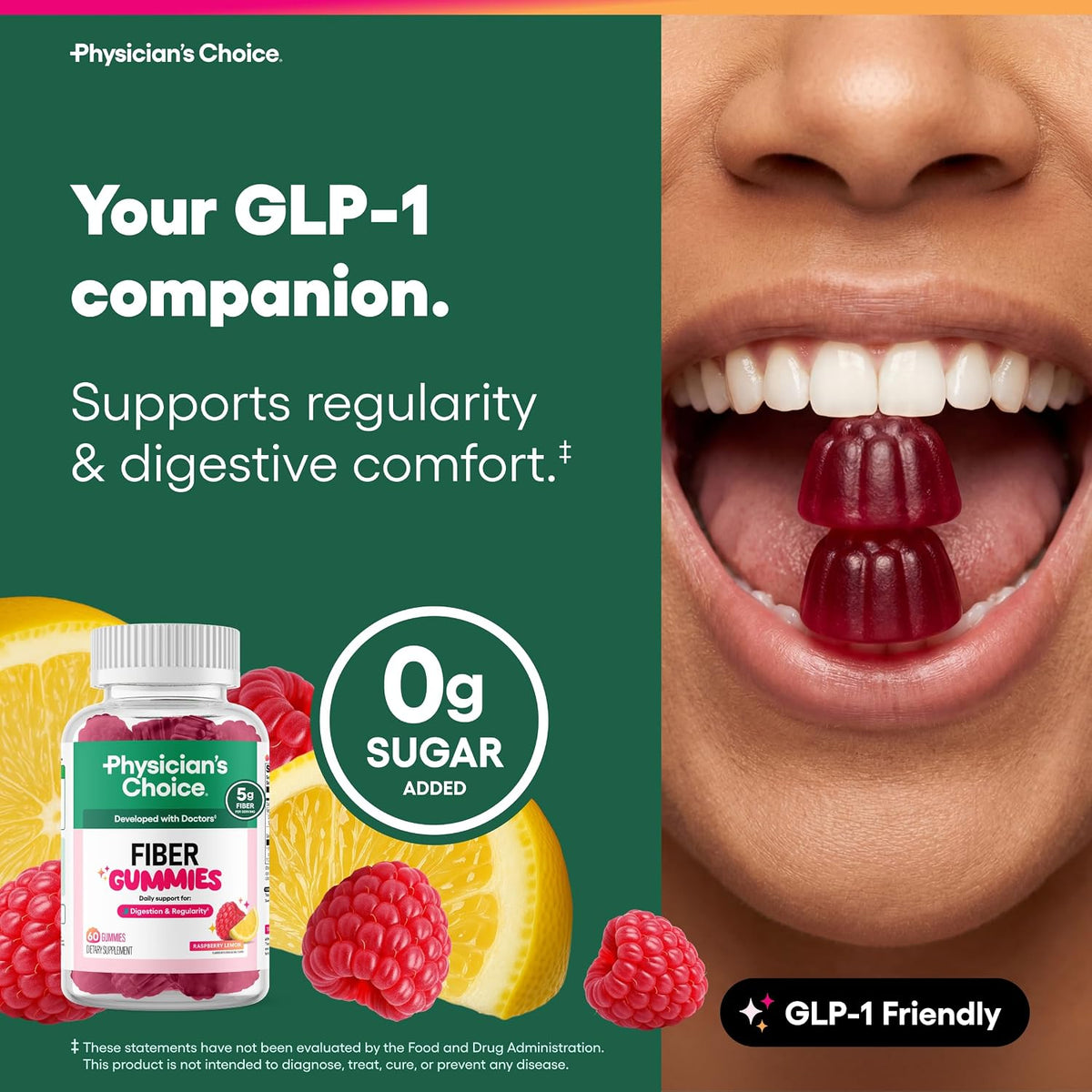 Physician's Choice Fibre Gummies, Raspberry Lemon, 60 Count - view 2