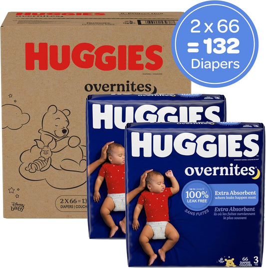 Huggies Overnites Nappies, Size 3, 132 Count (2 Packs of 66) - view 2