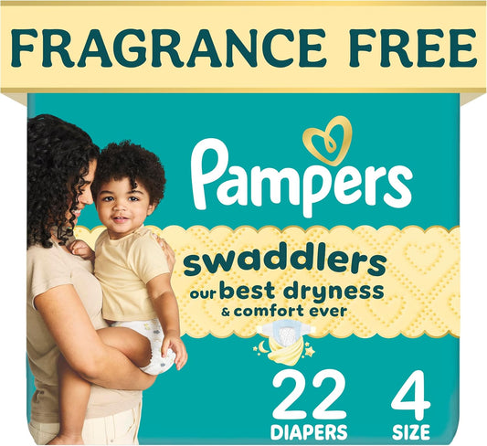 Pampers Swaddlers Nappies Size 4 (15-34 lbs), 22 Count