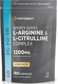 Horbäach L-Arginine and L-Citrulline 1200mg Capsules - 180 Count