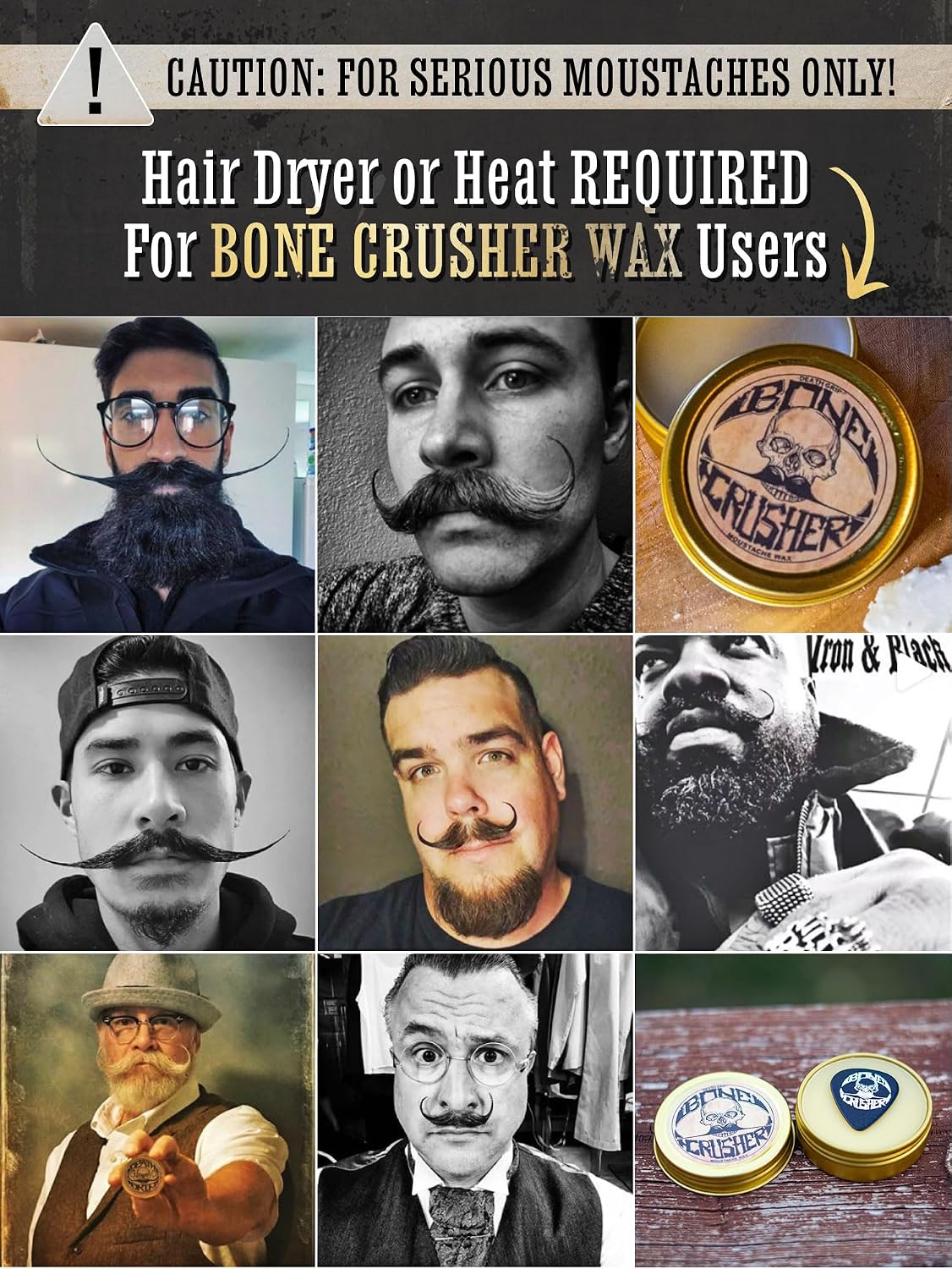 The Vintage Grooming Co. Death Grip Bone Crusher Moustache Wax 1 oz - view 5
