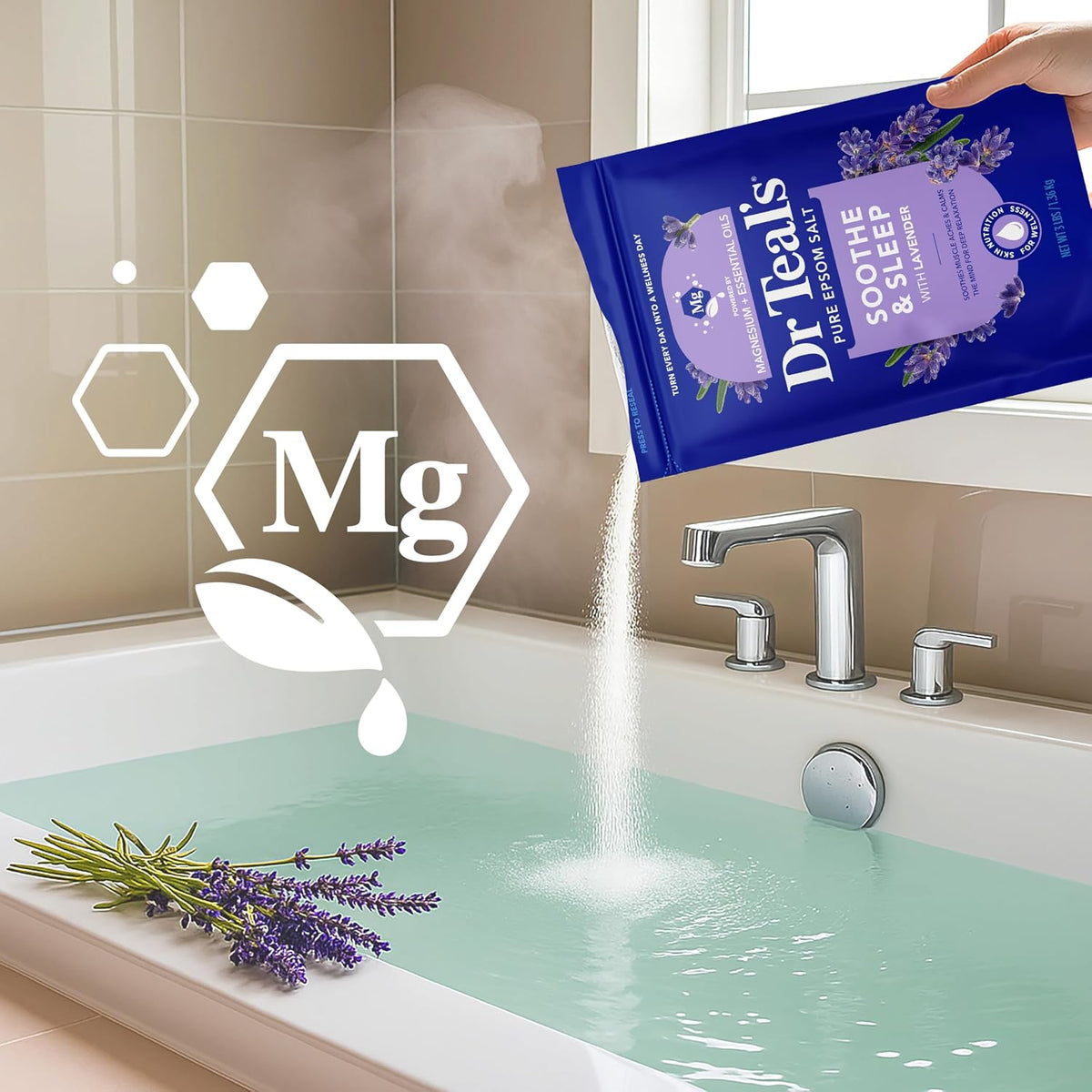 Dr Teal's Lavender Epsom Salt Bath Soak, 48 oz - view 5