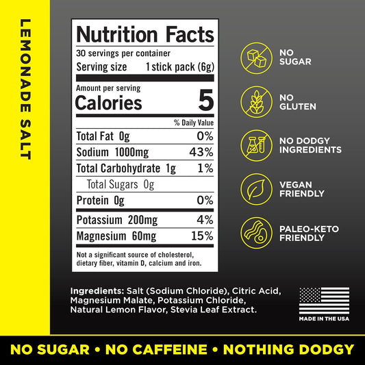 LMNT Zero Sugar Electrolyte Drink Mix Lemonade Salt 30 Count - view 2