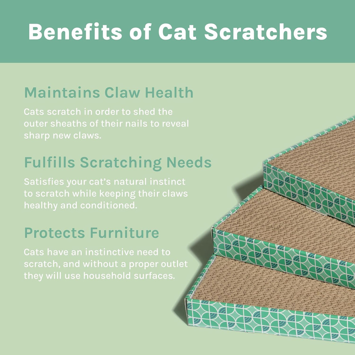 Kitty City XL Cat Scratcher Pads, Corrugated Cardboard, 10 x 18 Inch, Pack of 3 - view 3