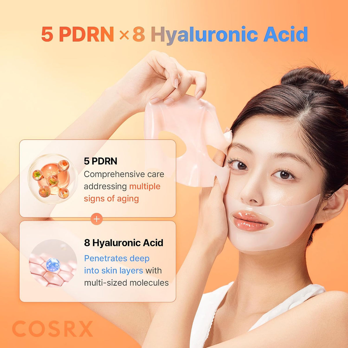 COSRX 5 PDRN Hyaluronic Acid Vital Hydrating Hydrogel Mask, 3 Masks - view 5