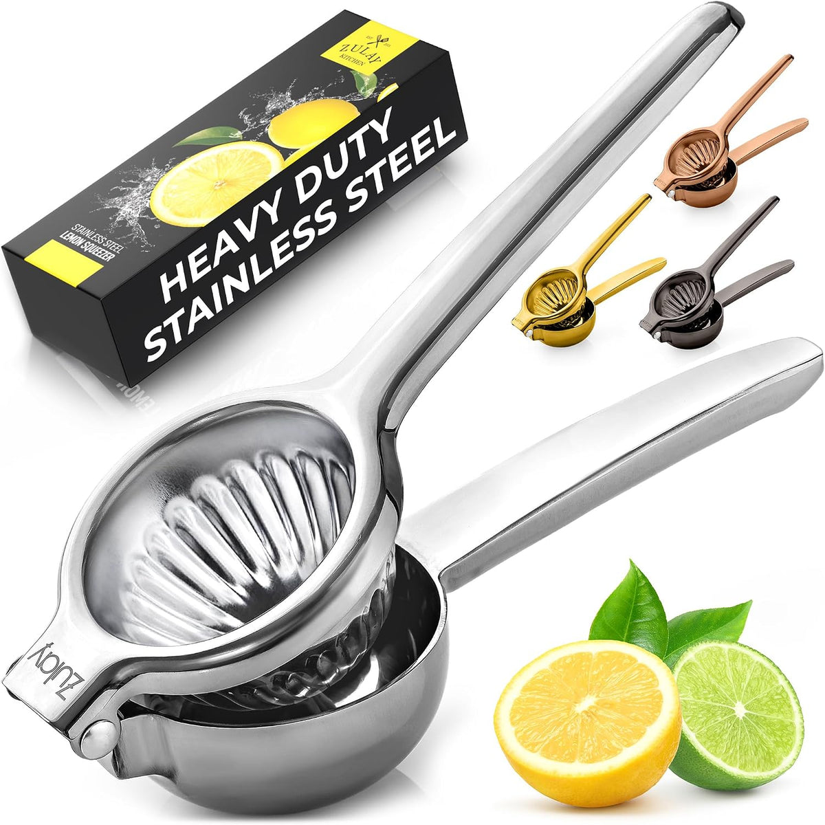 Zulay Kitchen Stainless Steel Lemon Squeezer, Heavy Duty — product view