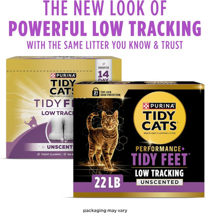 Purina Tidy Cats Performance Plus Tidy Feet Cat Litter, Unscented, 22 lb Box - view 2