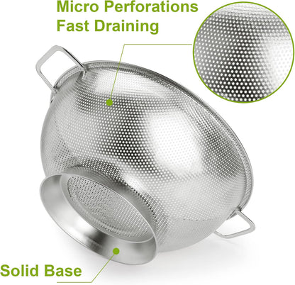 Gulex Stainless Steel Colander, 3 Quart, Dishwasher Safe - view 3