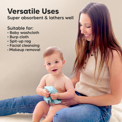 KeaBabies 6-Pack Baby Washcloths, Viscose from Bamboo, 10 x 10 Inches - view 6