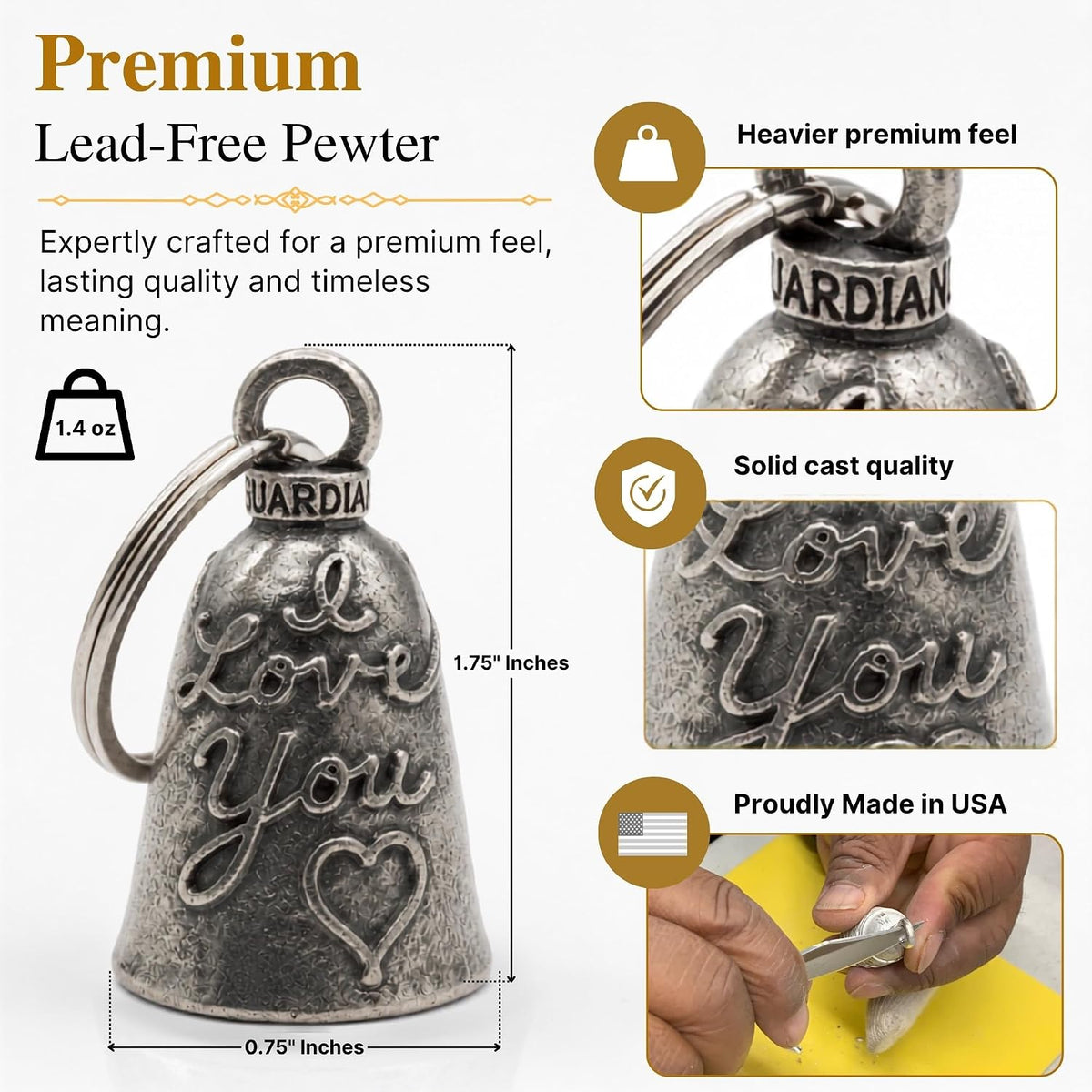 Guardian Bell Religious Good Luck Bell with Keyring and Gift Bag - view 4