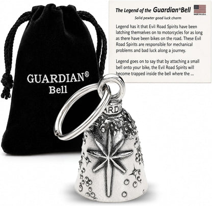Guardian Bell Sentiment Good Luck Bell with Keyring and Black Velvet Bag