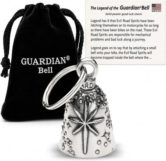 Guardian Bell Sentiment Good Luck Bell with Keyring and Black Velvet Bag