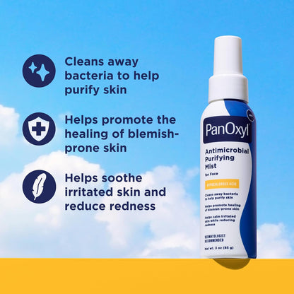 PanOxyl Antimicrobial Purifying Mist, Hypochlorous Acid, 3oz (89ml)