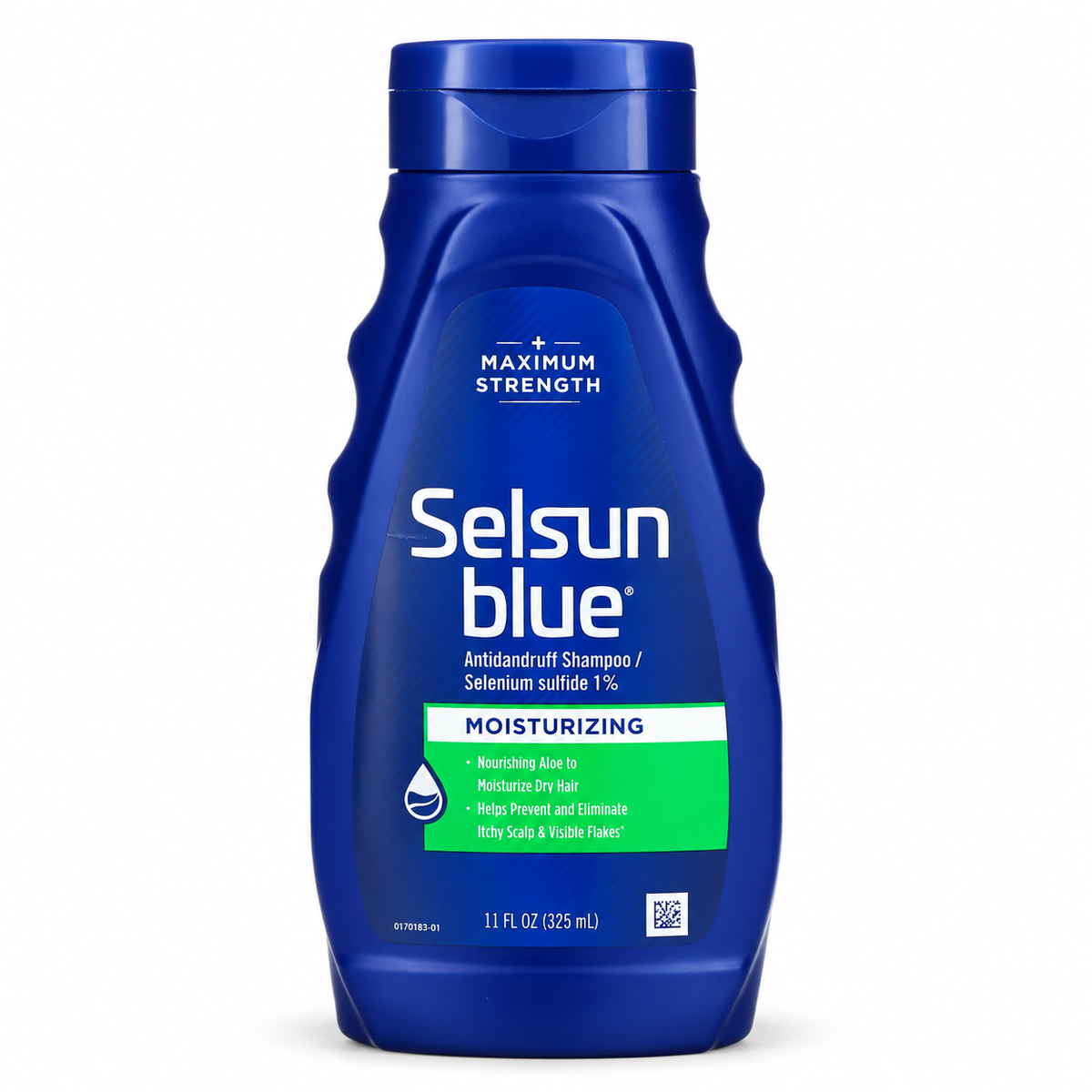 Selsun Blue Moisturizing Shampoo 1% Selenium Sulfide 325 ml - Front of bottle