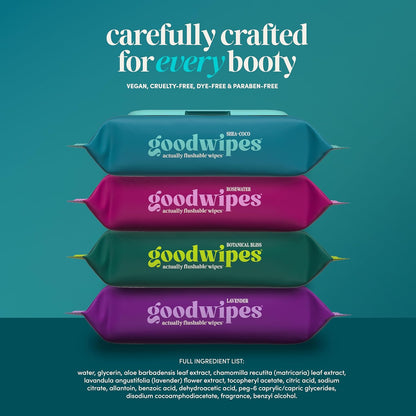 goodwipes Flushable Wipes, Shea-Coco, 318 Wipes (6 Pack + 1 Travel Size) - view 6
